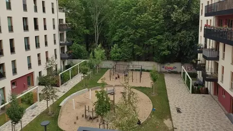 Ausblick vom Balkon der Wohngruppe